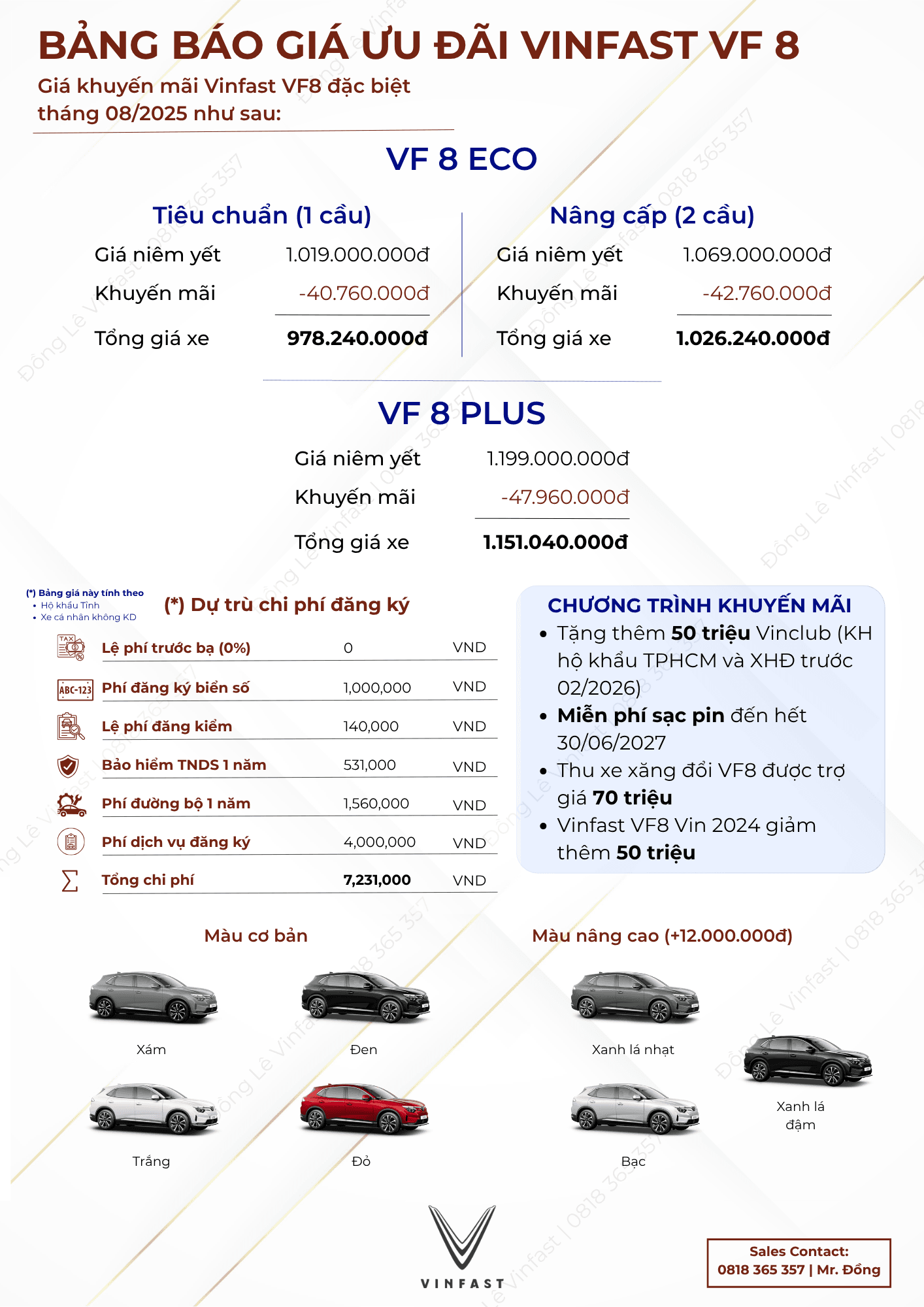 giá lăn bánh VF3 8/2025