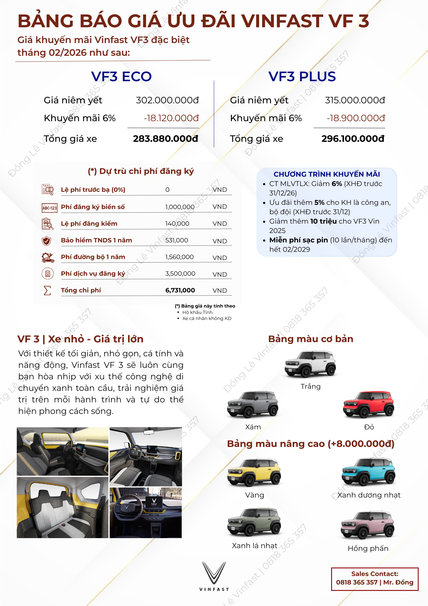 giá lăn bánh VF3 02/2026